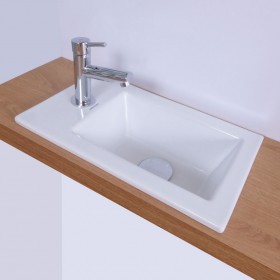 Très petit lavabo WC à encastrer sur plan ou bâti support