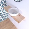 Lave-mains bol blanc Wood Frêne Long