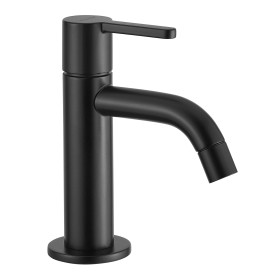Robinet eau froide noir mat marque Idral pour lave mains