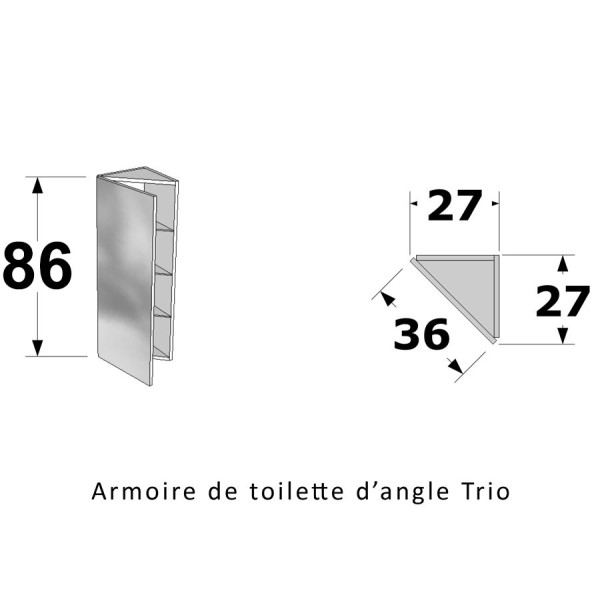 Armoire de toilette d'angle TRIO
