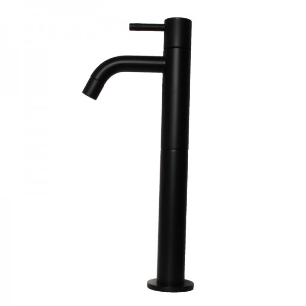 Robinet eau froide noir mat pour WC avec lavabo à poser