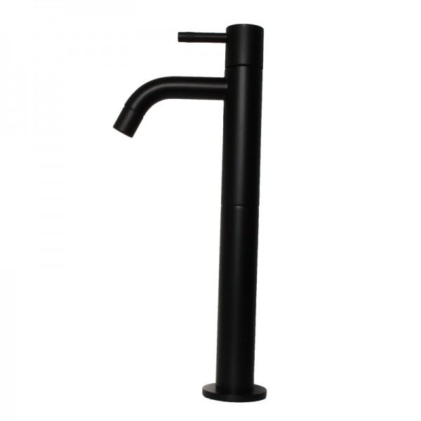 Banio robinet d'eau froide noir mat 1/2 design courbé pour lave-mains