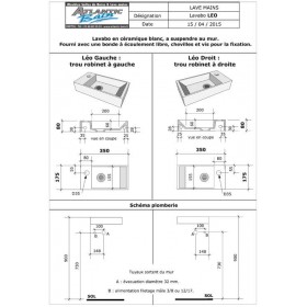 Lave-mains Léo gris mat robinetterie à droite