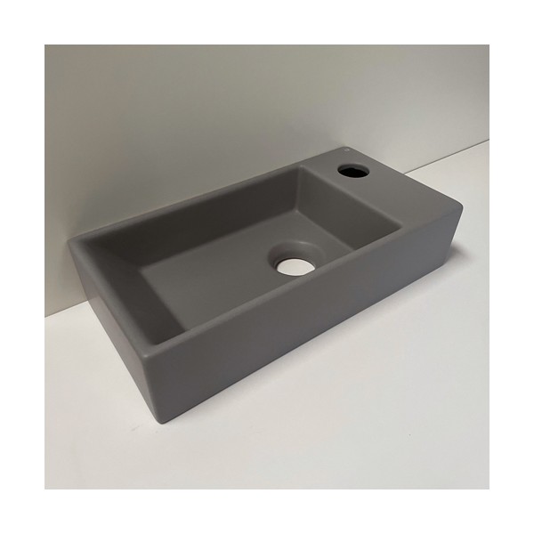 Lave-mains Léo gris mat robinetterie à droite