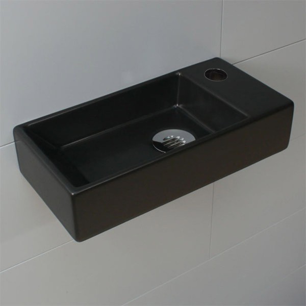 Lave-mains Léo Noir Mat