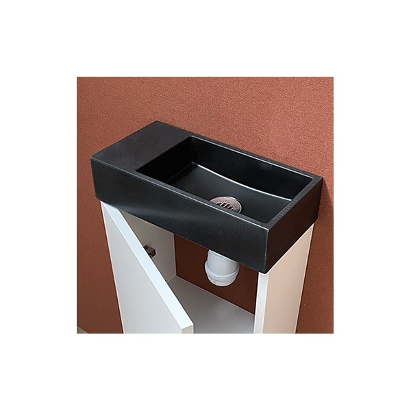 Lave-mains Myla noir à poser sur meuble