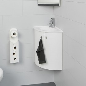 Meuble lave-mains d'angle blanc, 1507127, Salle de bains et WC