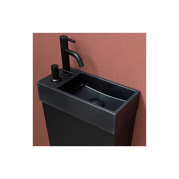 Lave-mains Myla noir à poser sur meuble