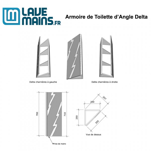 Armoire de Toilette d'Angle Delta