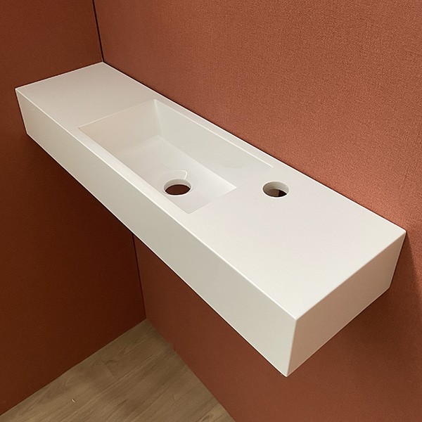 Lave mains Vinty sur mesure de 60 à 119 cm - Angle à gauche