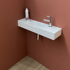 Lave mains Vinty sur mesure de 60 à 119 cm - Angle à gauche