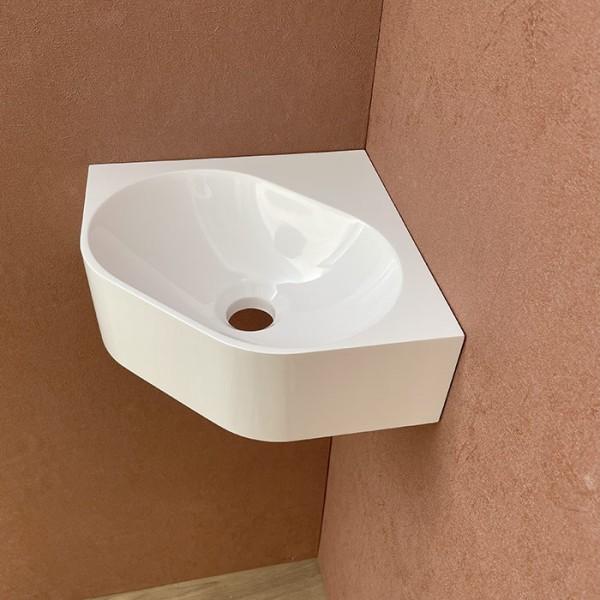 Lave-mains d'angle Komet blanc brillant