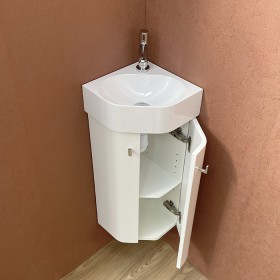 Pack meuble Lave-mains d'angle Komet blanc