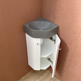Pack meuble Lave-mains d'angle Komet gris