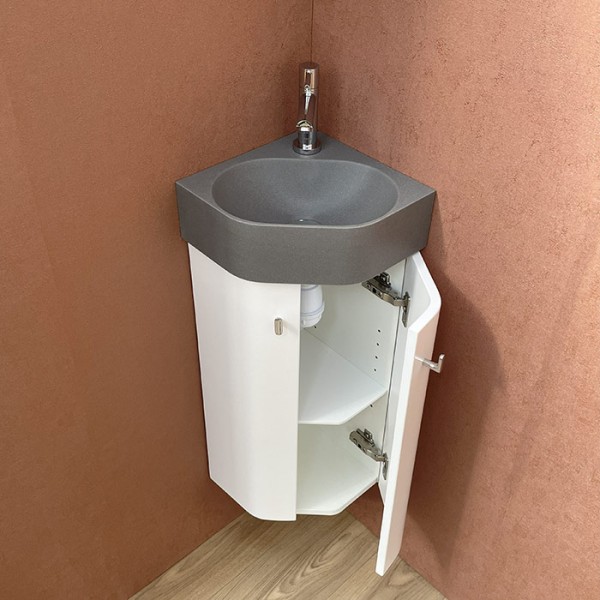 Pack meuble Lave-mains d'angle Komet gris