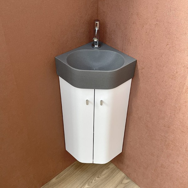 Pack meuble Lave-mains d'angle Komet gris