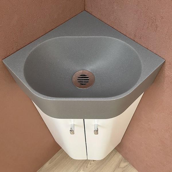 Pack meuble Lave-mains d'angle Komet gris