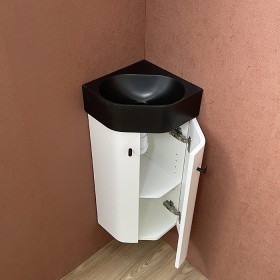 Pack meuble Lave-mains d'angle Komet noir