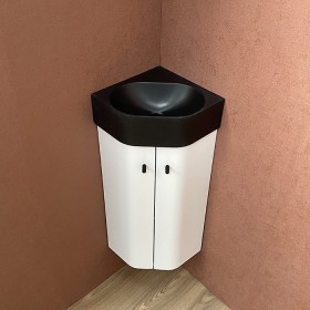 Pack meuble Lave-mains d'angle Komet noir