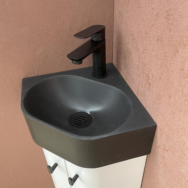 Pack meuble Lave-mains d'angle Komet noir