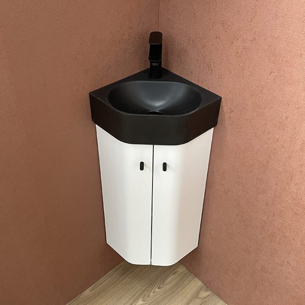 Pack meuble Lave-mains d'angle Komet noir