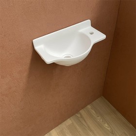 Lave-mains Mikro Droit blanc