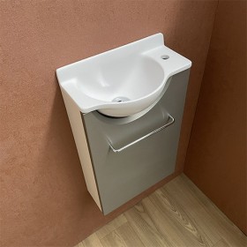 Meuble Court Gris inox Lave-mains Mikro Droit