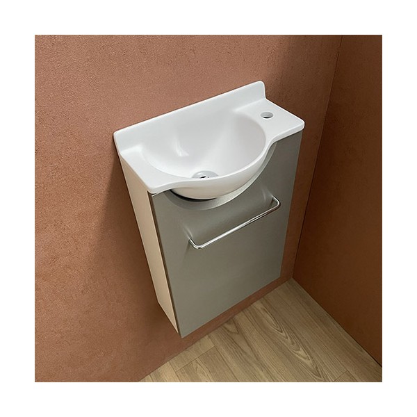 Meuble Court Gris inox Lave-mains Mikro Droit