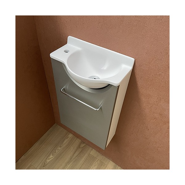 Meuble Court Gris inox Lave-mains Mikro Gauche