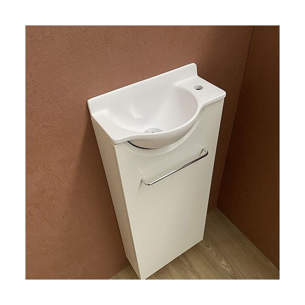 Meuble Long blanc Lave-mains Mikro Droit