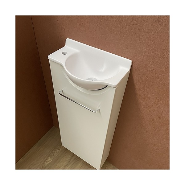 Meuble Long blanc Lave-mains Mikro Gauche