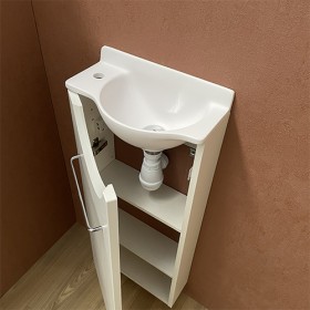 Meuble Long blanc Lave-mains Mikro Gauche