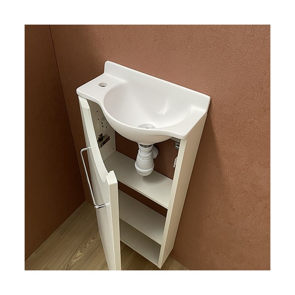 Meuble Long blanc Lave-mains Mikro Gauche