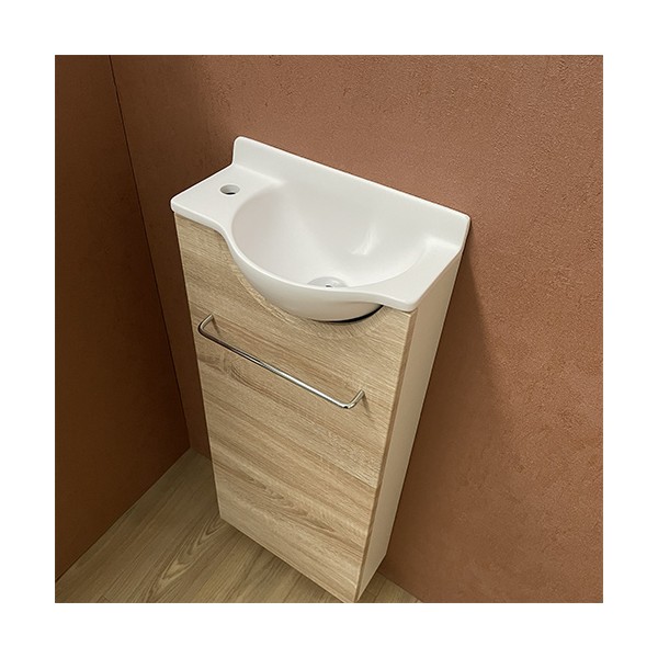 Meuble Long chêne Lave-mains Mikro Gauche