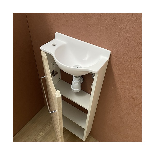 Meuble Long chêne Lave-mains Mikro Gauche