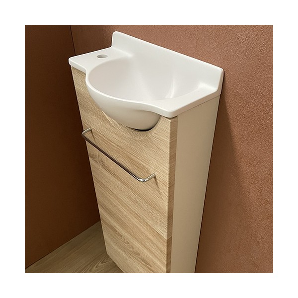 Meuble Long chêne Lave-mains Mikro Gauche