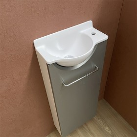 Meuble Long Gris inox Lave-mains Mikro Droit