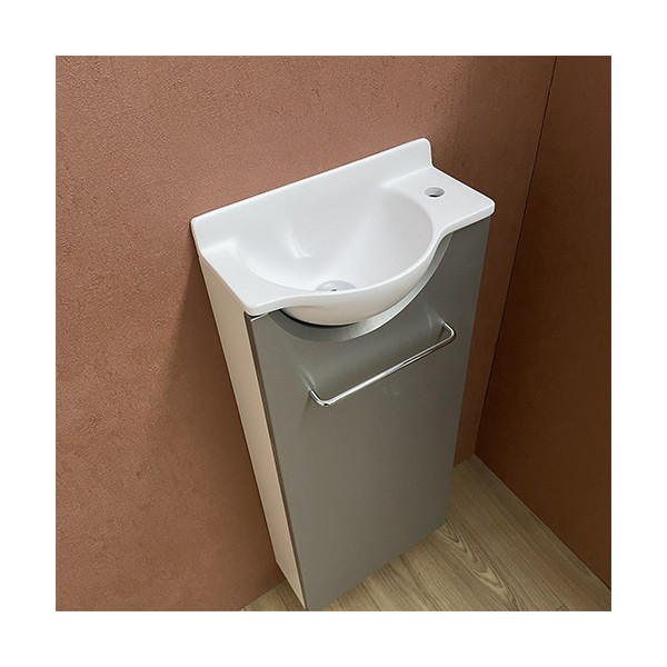 Meuble Long Gris inox Lave-mains Mikro Droit