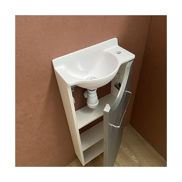 Meuble Long Gris inox Lave-mains Mikro Droit