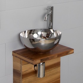 Lavabo Lave-Mains Salle de Bain WC Rond Vasque à Poser en