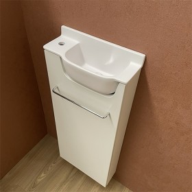 Meuble Long blanc Lave-mains Ello Gauche