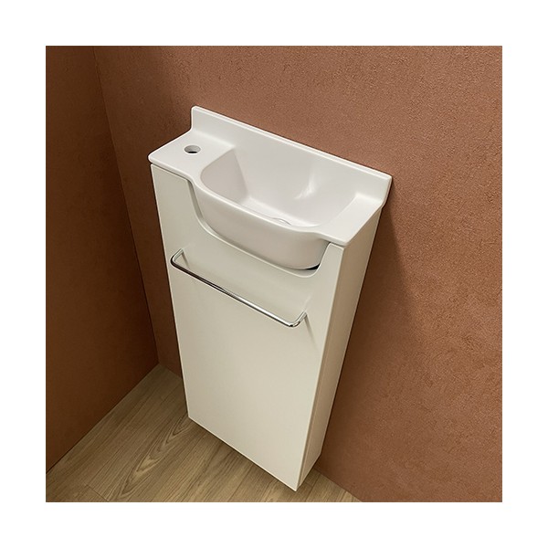 Meuble Long blanc Lave-mains Ello Gauche