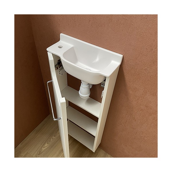 Meuble Long blanc Lave-mains Ello Gauche