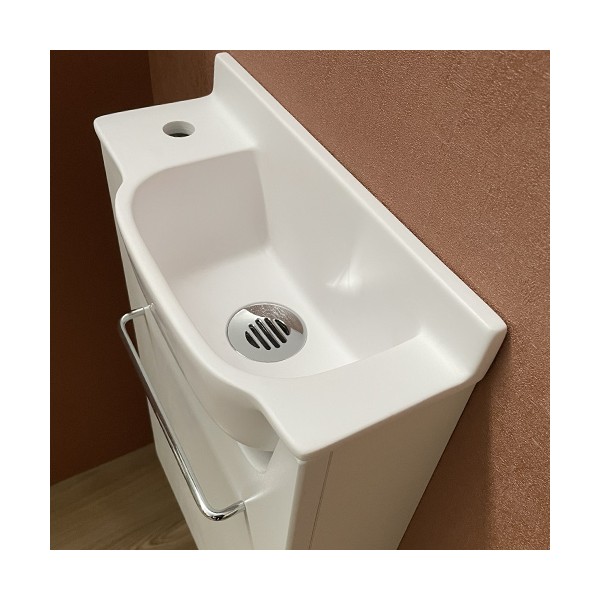 Meuble Long blanc Lave-mains Ello Gauche