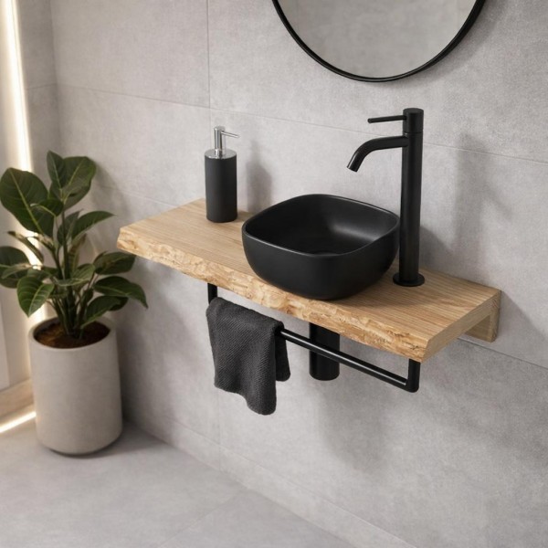 Lave-mains Glam noir Wood Frêne Long