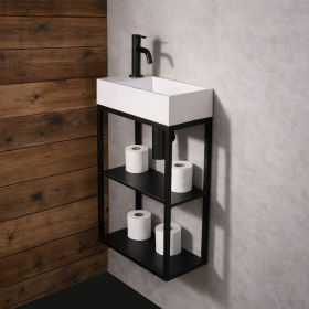 lave main myla 18 cm sur support métal