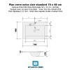 Plan verre standard vasque rectangle 70 cm