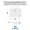 Plan verre standard vasque rectangle 64 cm