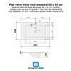 Plan verre standard vasque rectangle 80 cm