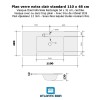 Plan verre standard vasque rectangle 110 cm